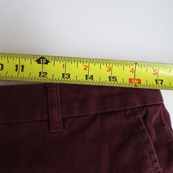 Gap Stretch Straight Chino Cropped Pants Women Size 14 Burgundy Red Pockets - Picture 11 of 15